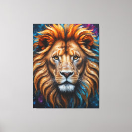 Farbenfrohe Splash-Gemälde Löwenkopf Leinwanddruck