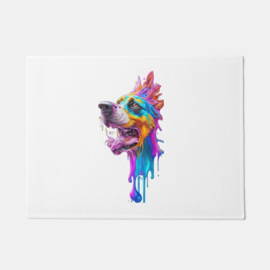 Farbenfrohe Splash Hunde Grafik Kunst Fußmatte (Vorderseite)