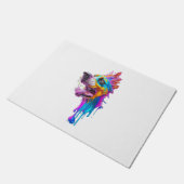 Farbenfrohe Splash Hunde Grafik Kunst Fußmatte (Schrägansicht)