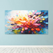 Farbenfrohe Splash-Malerei Leinwanddruck (Insitu (Holzboden))