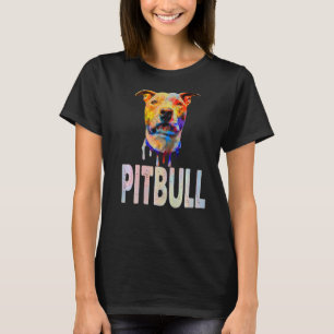 Farbenfrohe Splash Pitbull Dog Pittie Puppy T-Shirt