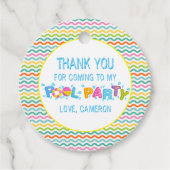 Farbenfrohe Splash Pool Party Vielen Dank Geschenkanhänger (Vorderseite)
