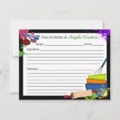 Farbenfrohe Splash-Rezept-Karte (Vorderseite)