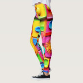 Farbenfrohe Splash-Skulptur: Kunststil Leggings (Links)