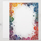 Farbenfrohe Splash und Wirbel Briefbogen (Vorne/Hinten)