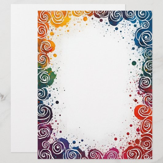 Farbenfrohe Splash und Wirbel Briefbogen (Vorne/Hinten)