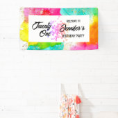 Farbenfrohe Splash Wasserfarbe Geburtstag Banner (InSitu)