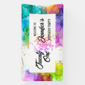 Farbenfrohe Splash Wasserfarbe Geburtstag Banner (Vertikal)