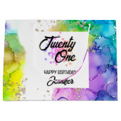 Farbenfrohe Splash Wasserfarbe Geburtstag Große Geschenktüte (Vorderseite)