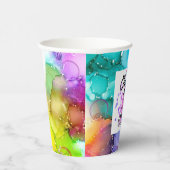 Farbenfrohe Splash Wasserfarbe Geburtstag Pappbecher (Rechts)