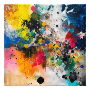 Farbenfrohe Splashes Abstrakte Kunst Fotodruck