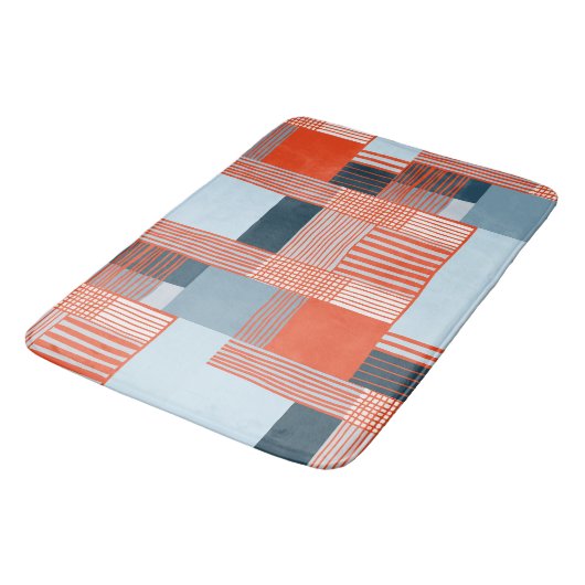 Farbenfrohe Splashes und dynamische Linien Badematte (Schrägansicht)