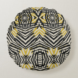 Farbenfrohe Splashes und dynamische Linien Rundes Kissen