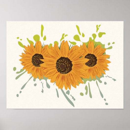 farbenfrohe Splint-Sonnenblume Poster (Vorne)