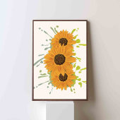 farbenfrohe Splint-Sonnenblume Poster