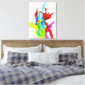 Farbenfrohe Splint Stretched Canvas Print Leinwanddruck (Insitu (Schlafzimmer))