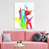 Farbenfrohe Splint Stretched Canvas Print Leinwanddruck (Insitu (Wohnzimmer))