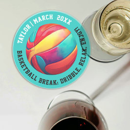 Farbenfrohe Sport Basketball Türkis Slam Dunk Getränkeuntersetzer