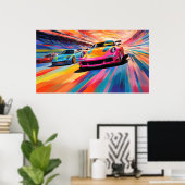 Farbenfrohe Sportskizzen Poster (Heimbüro)