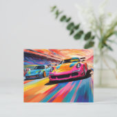 Farbenfrohe Sportskizzen Postkarte (Stehend Vorderseite)