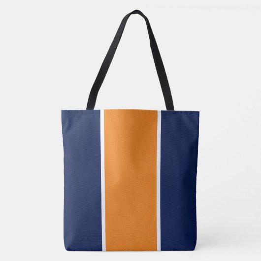 Farbenfrohe Sporty Navy Orange weiße vertikale Str Tasche (Vorderseite)