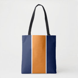 Farbenfrohe Sporty Navy Orange weiße vertikale Str Tasche