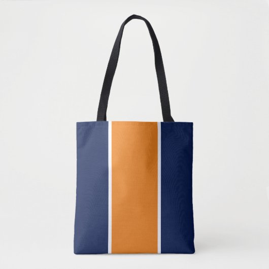 Farbenfrohe Sporty Navy Orange weiße vertikale Str Tasche (Vorderseite)