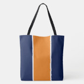 Farbenfrohe Sporty Navy Orange weiße vertikale Str Tasche (Rückseite)