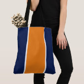 Farbenfrohe Sporty Navy Orange weiße vertikale Str Tasche (Von Nahem)
