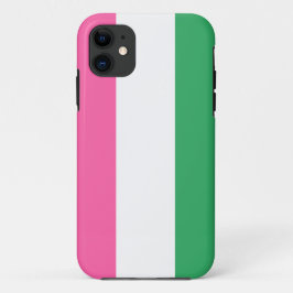 Farbenfrohe Sportzeitpink weiße grüne vertikale St Case-Mate iPhone Hülle