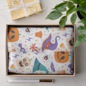 Farbenfrohe, spöttische Halloween-Symbole Muster Seidenpapier (Geschenk)