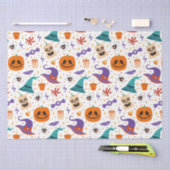 Farbenfrohe, spöttische Halloween-Symbole Muster Seidenpapier (Handwerk)