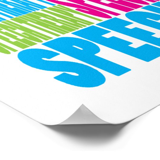 Farbenfrohe Sprachtherapie Poster (Ecke)