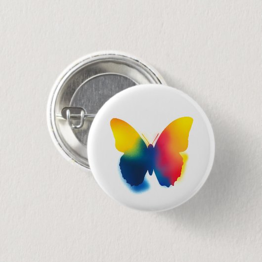 Farbenfrohe Spray Paint Butterfly Round Button (Vorne & Hinten)