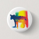 Farbenfrohe Spray Paint Hyena Silhouette Round But Button (Vorderseite)