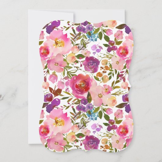 Farbenfrohe Spring Bouquet Baby Dusche Einladung (Rückseite)