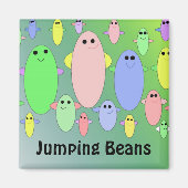 Farbenfrohe Springbohnen Magnet (Vorne)