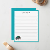 Farbenfrohe Springspinne Flat Kids Linken Mitteilungskarte (Vorderseite/Rückseite Beispiel)