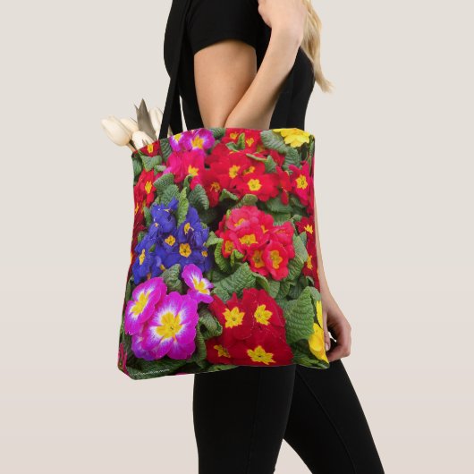 Farbenfrohe Springtime Floral Medley von Primulas Tasche (Von Nahem)