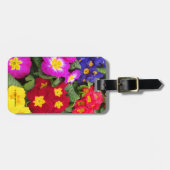 Farbenfrohe Springtime Medley von Primulas Floral Gepäckanhänger (Vorderseite horizontal)