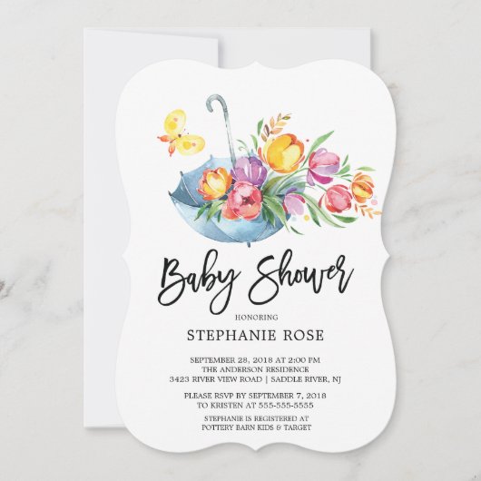 Farbenfrohe Springtime Tulip BabyShower Einladung (Vorderseite)