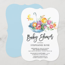 Farbenfrohe Springtime Tulip BabyShower Einladung