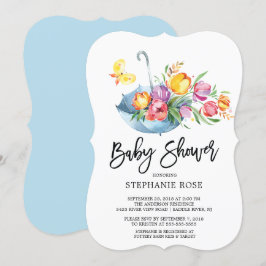 Farbenfrohe Springtime Tulip BabyShower Einladung