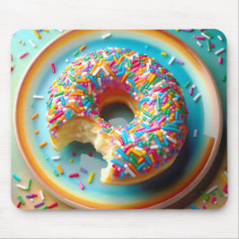 Farbenfrohe Sprinklen auf einem Donut Mousepad