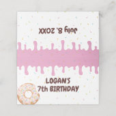 Farbenfrohe Sprinklen Donut Thema Geburtstag Platzkarte (Außenseite Aufgefaltet)