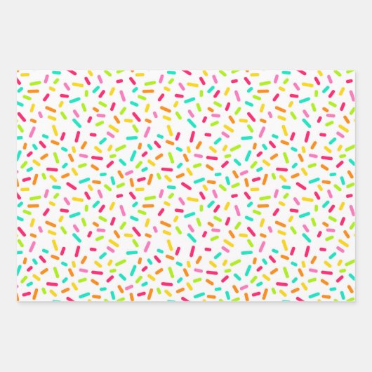 Farbenfrohe Sprinklen Ice Creme Geschenkpapier Set (Vorderseite 3)