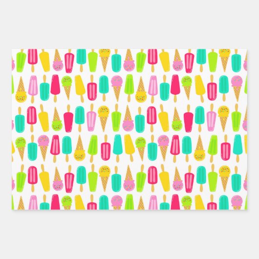 Farbenfrohe Sprinklen Ice Creme Geschenkpapier Set (Vorderseite 2)