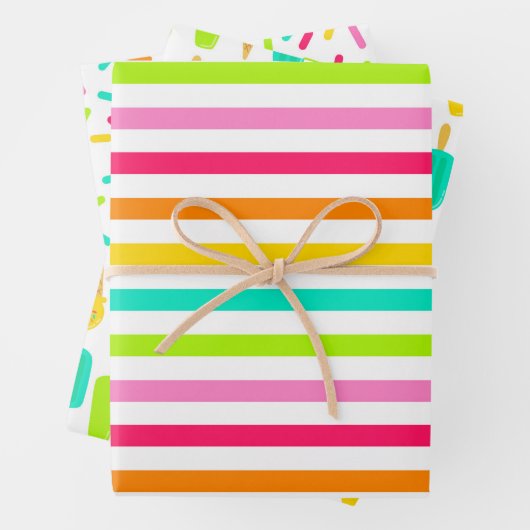 Farbenfrohe Sprinklen Ice Creme Geschenkpapier Set (Beispiel)