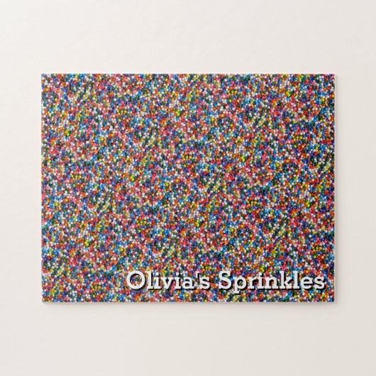 Farbenfrohe Sprinkles fügen einen beliebigen Namen Puzzle (Horizontal)