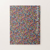 Farbenfrohe Sprinkles fügen einen beliebigen Namen Puzzle (Vertikal)